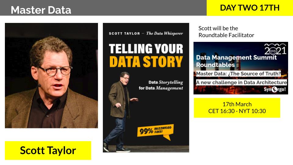 Scott Taylor will be at Data Management Summit International Edition 2021