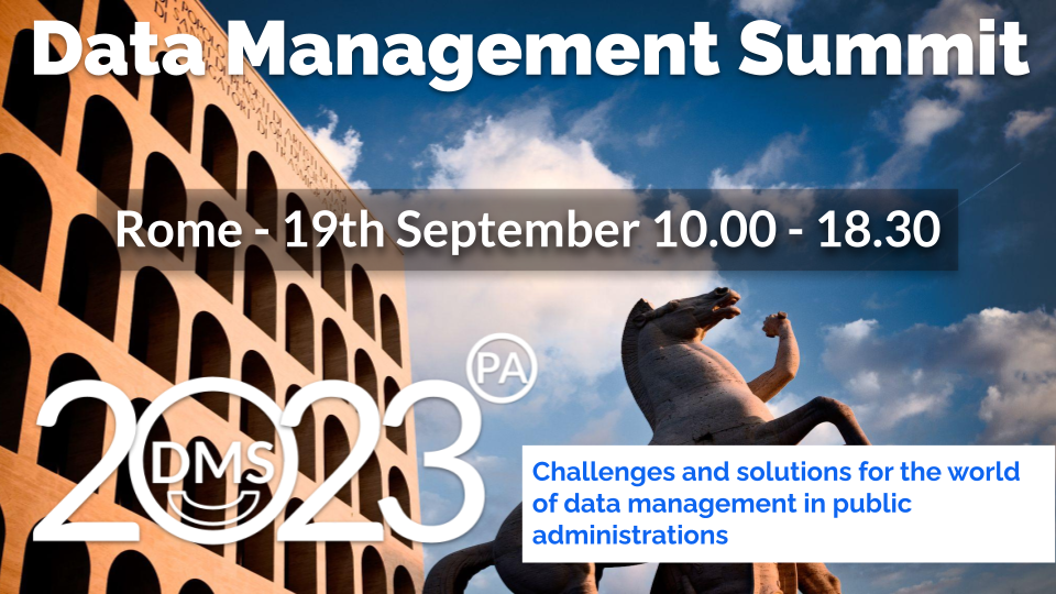 Il Data Management Summit PA sì terrá a Roma il prossimo 19 di Settembre